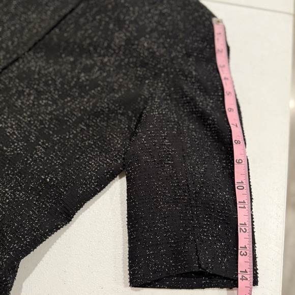 Tahari Long Jacket Black Tweed Duster Office Short Sleeve Career Women’s Size 8 - Picture 9 of 16